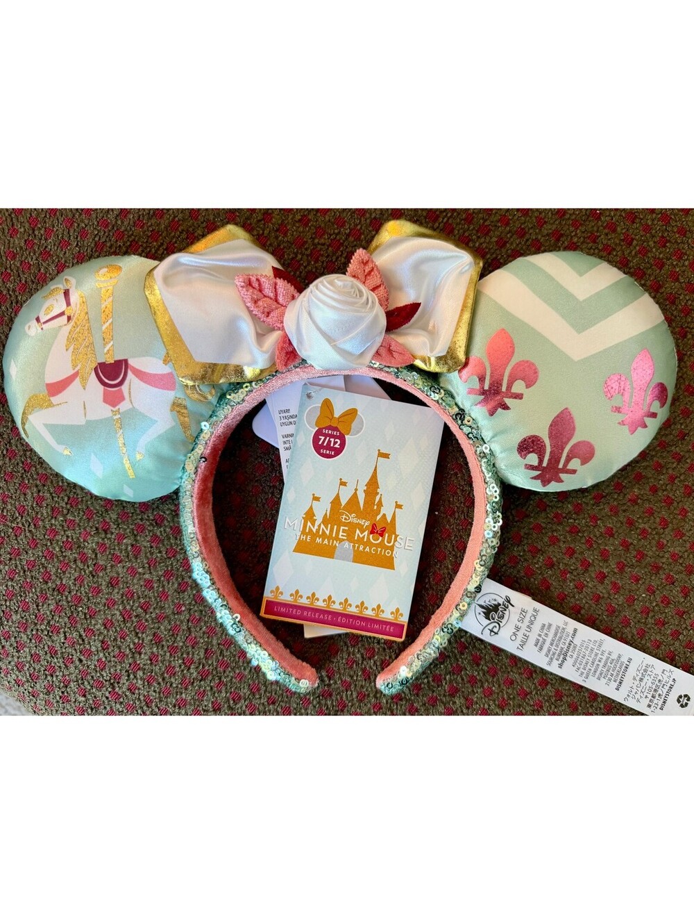 Loungefly Minnie Main Attraction King Arthur Carrousel Backpack + Ears SET NWT - Picture 4 of 14